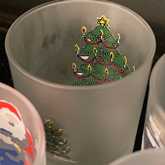 4 CHRISTMAS GLASSES CHRISTMAKKUH Old Fashioned WHISKEY On The Rocks GLASSES VTG - Picture 15 of 16